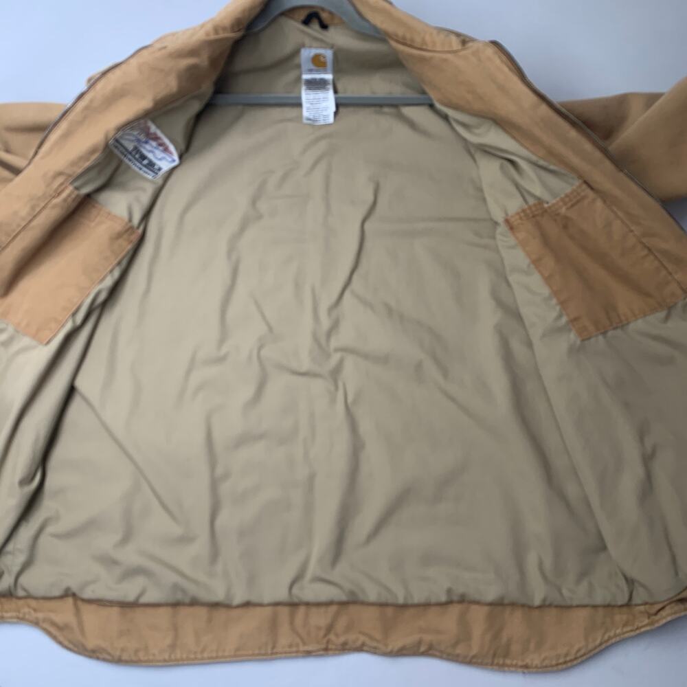 Carhartt Canvas Jacket Mens XL Brown Lined Bomber Work Full Zip Vintage 1990s - Picture 3 of 12